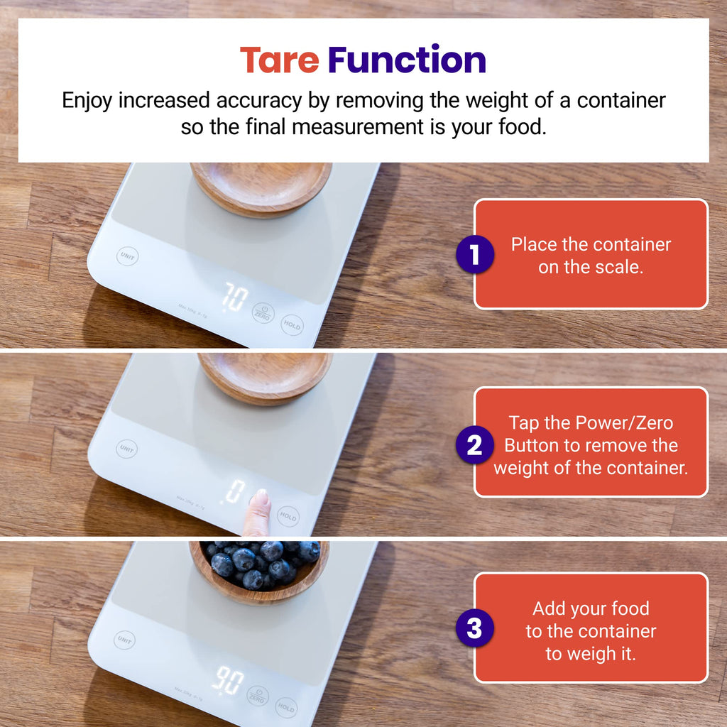 Etekcity Food Kitchen Scale, Digital Grams and Ounces, 11lb | Tare function, ideal for baking, weight loss, keto, meal prep, packages, liquids and jewelry, 304 Stainless Steel
