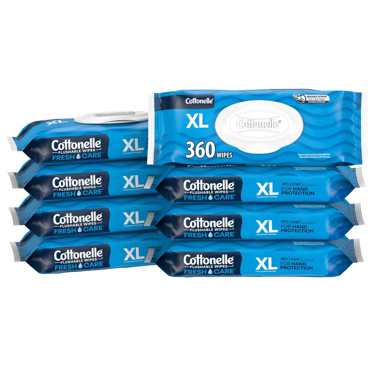 Cottonelle Fresh Feel Flushable Wipes, 8 Packs, 42 Wipes per Pack