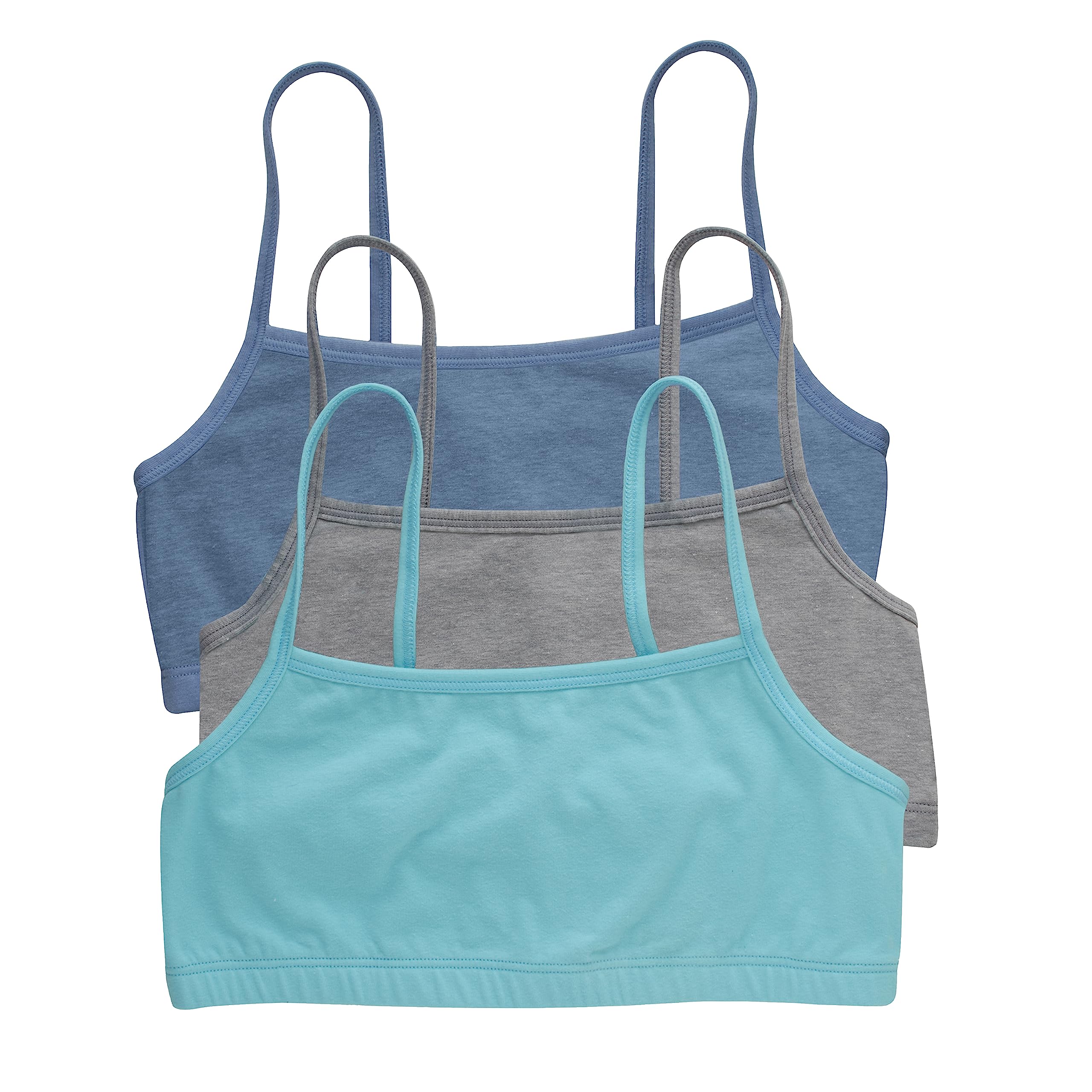 Hanes Women's String Bralette Pack, 3-Pack, Cotton Sports Bralette Bras for Women, Solid or Assorted Wireless Bras