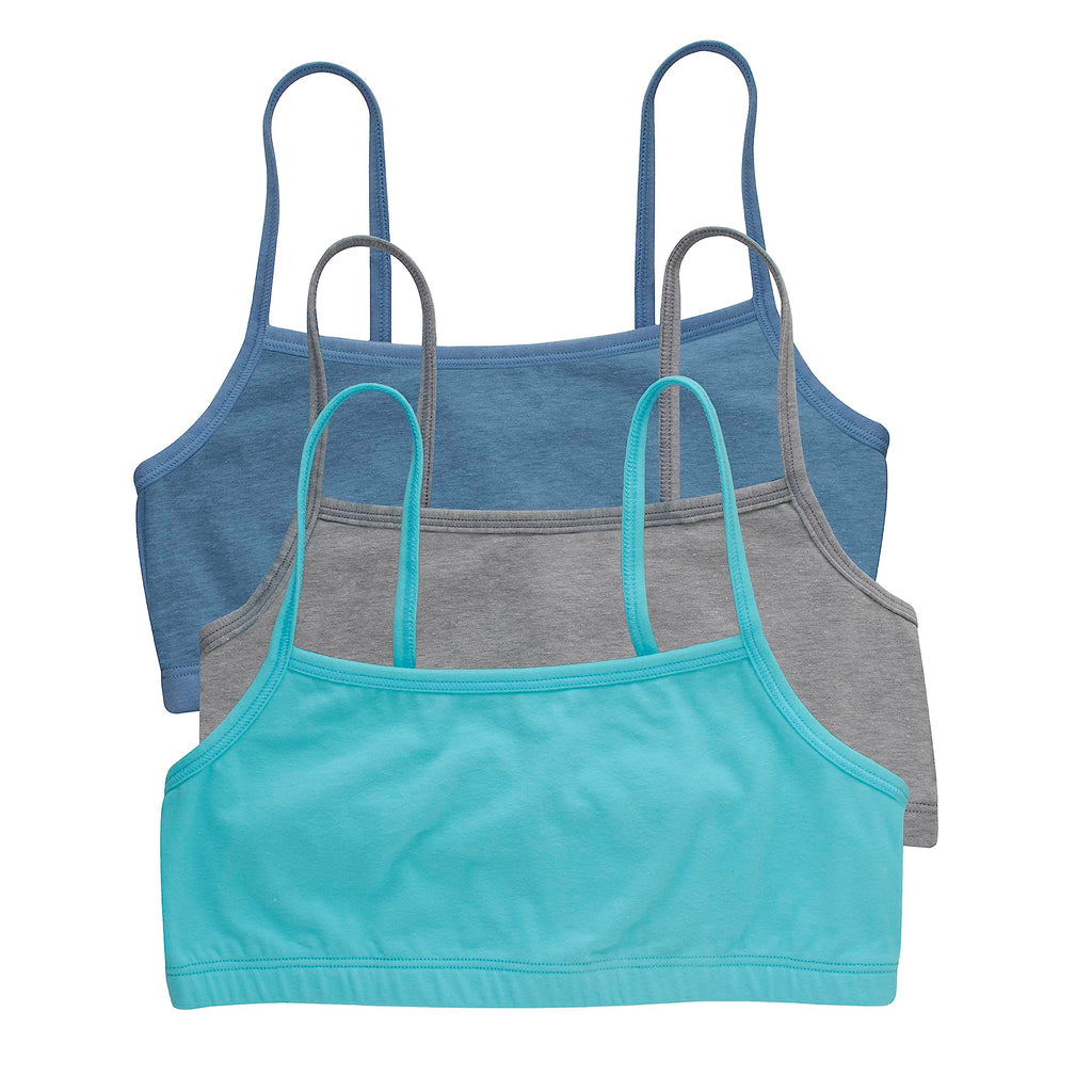 Hanes Women's String Bralette Pack, 3-Pack, Cotton Sports Bralette Bras for Women, Solid or Assorted Wireless Bras