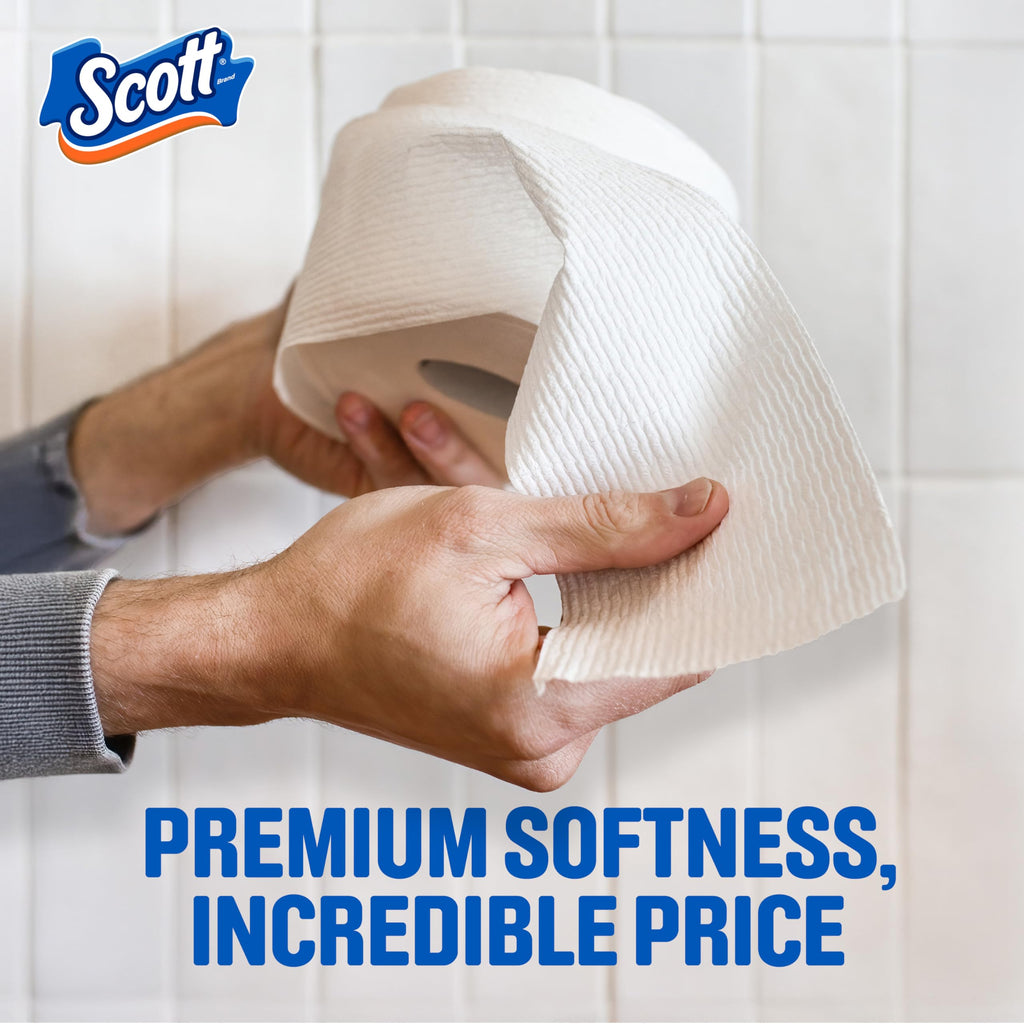 Scott ComfortPlus Toilet Paper, 12 Triple Rolls, 231 Sheets per Roll, Septic-Safe, 1-Ply Toilet Tissue