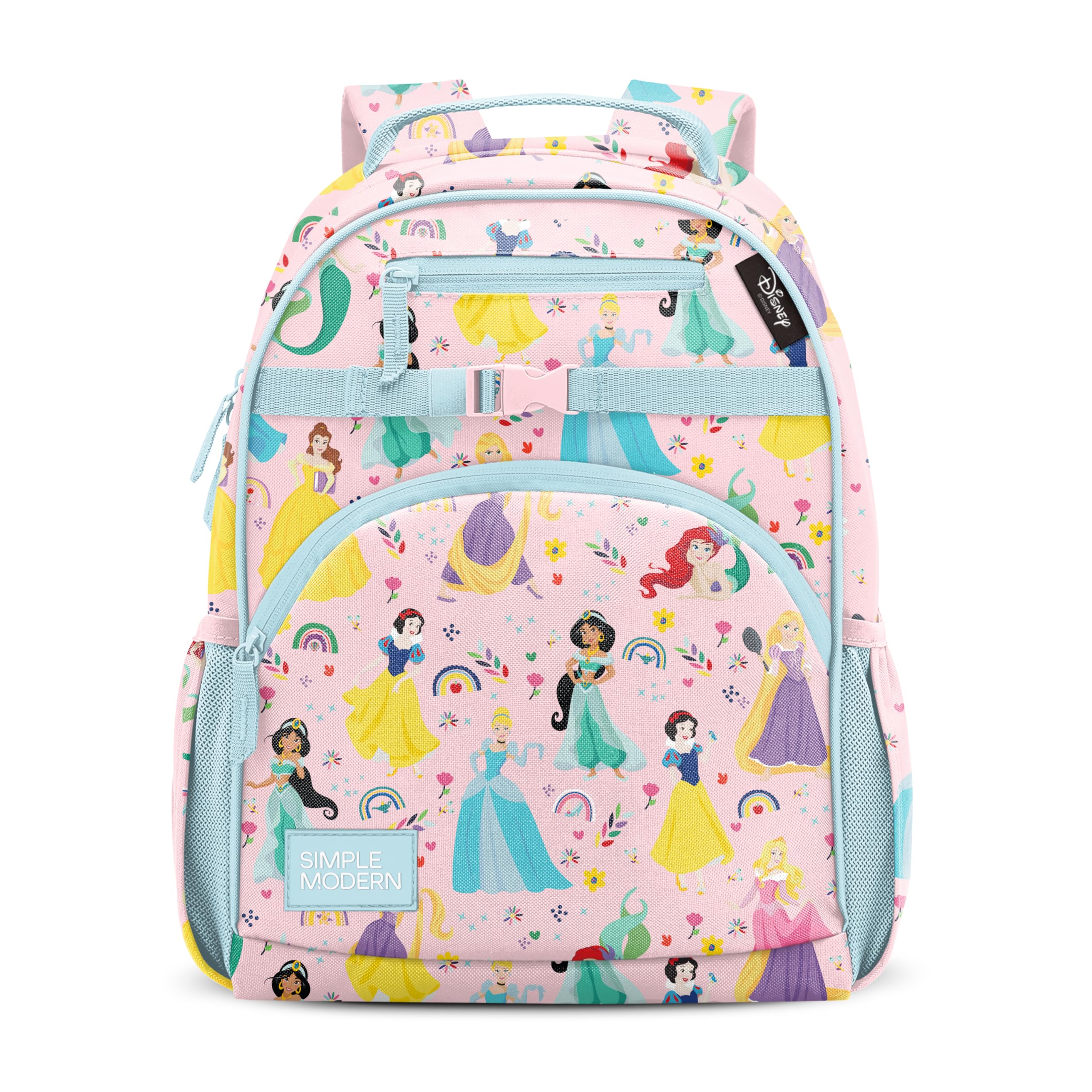 Simple Modern Disney Princess Kids Backpack for School, Girls, Boys | 12L | Fletcher Princess Rainbows Bookbag, School Backpack for Toddler, Preschool, Kindergarten | Fits Lunch Box, Cute | Medium