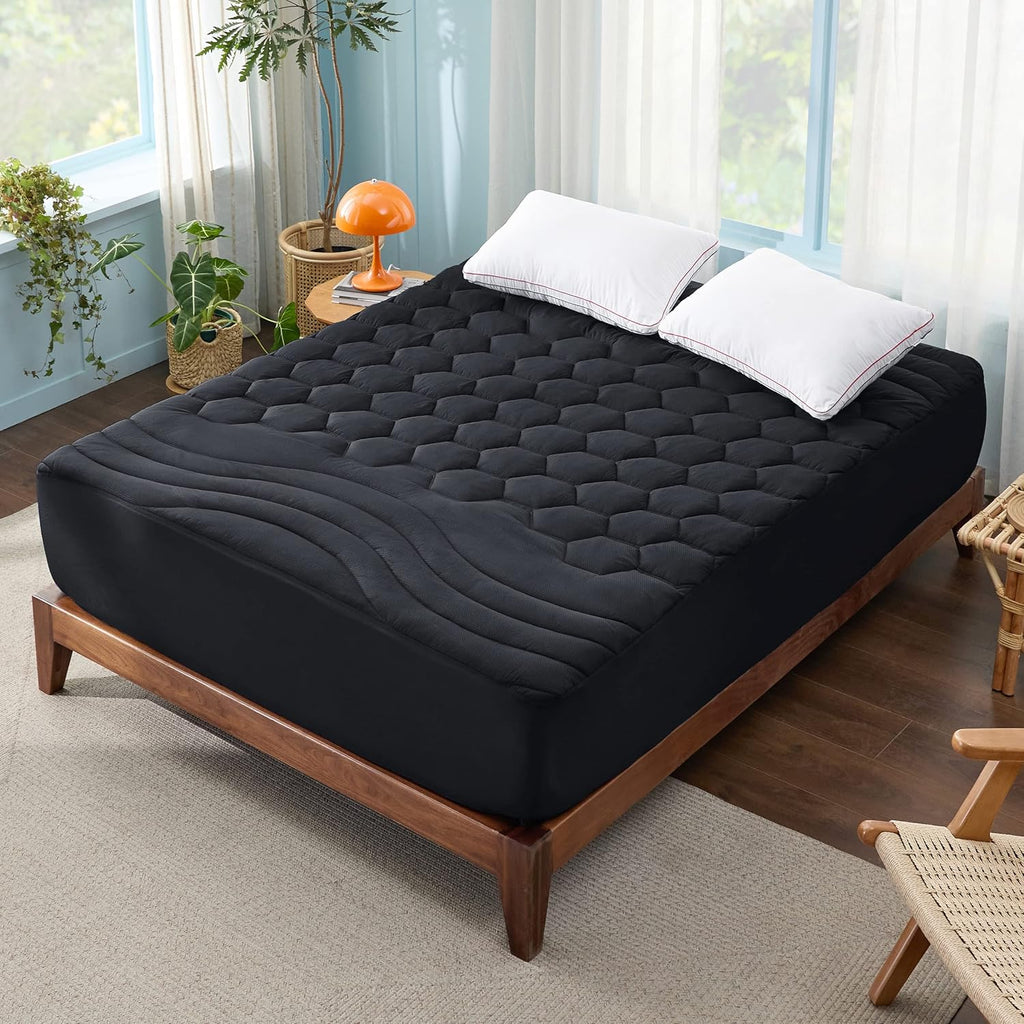 Bedsure Twin XL Mattress Pad - Soft Mattress Topper for College Dorm Room Essentials, Extra Long Twin Quilted Fitted Bed Cover Protector with 8-21 Inches Deep Pocket, Washable, White, 39x80 Inches