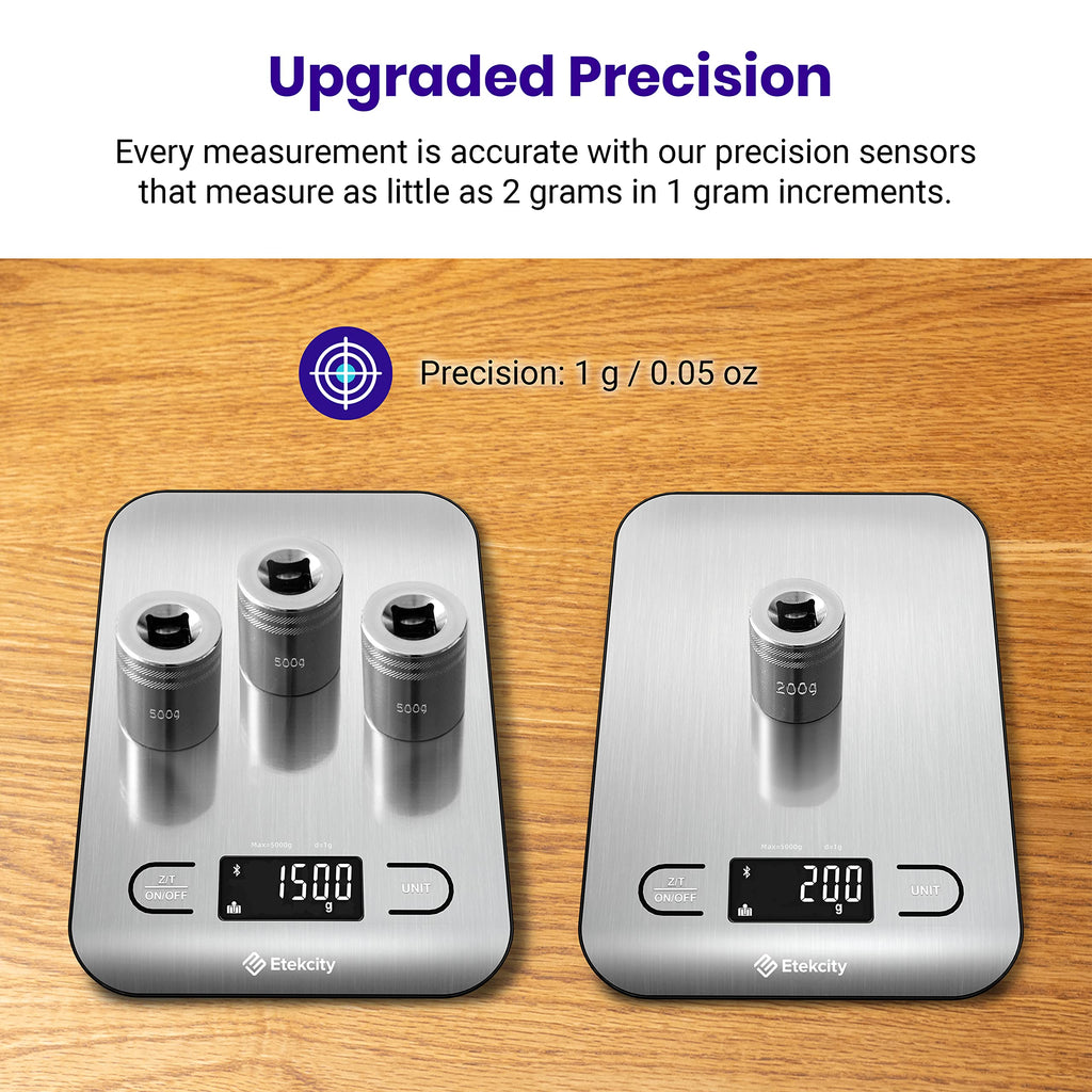 Etekcity Food Kitchen Scale, Digital Grams and Ounces, 11lb | Tare function, ideal for baking, weight loss, keto, meal prep, packages, liquids and jewelry, 304 Stainless Steel