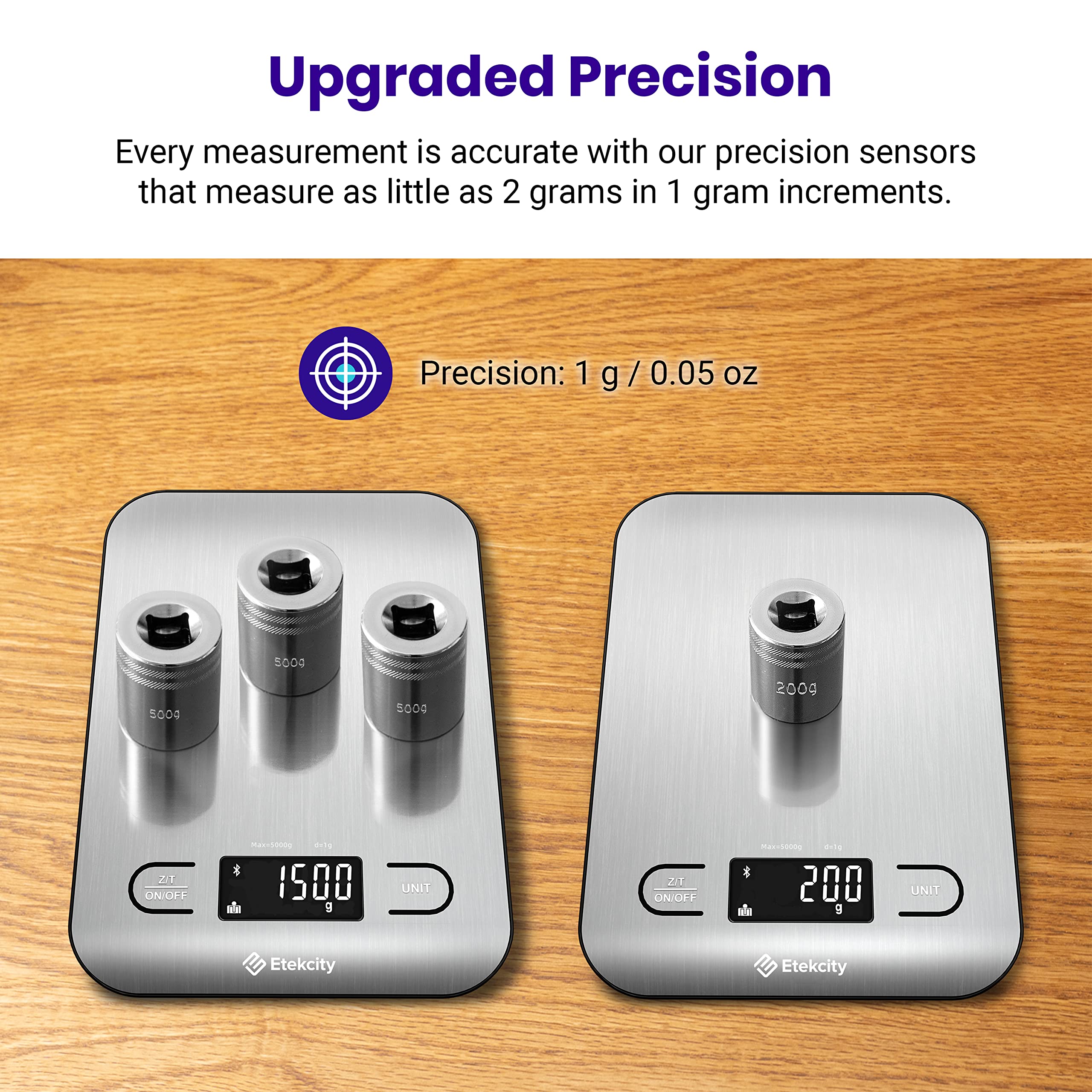 Etekcity Food Kitchen Scale, Digital Grams and Ounces, 11lb | Tare function, ideal for baking, weight loss, keto, meal prep, packages, liquids and jewelry, 304 Stainless Steel