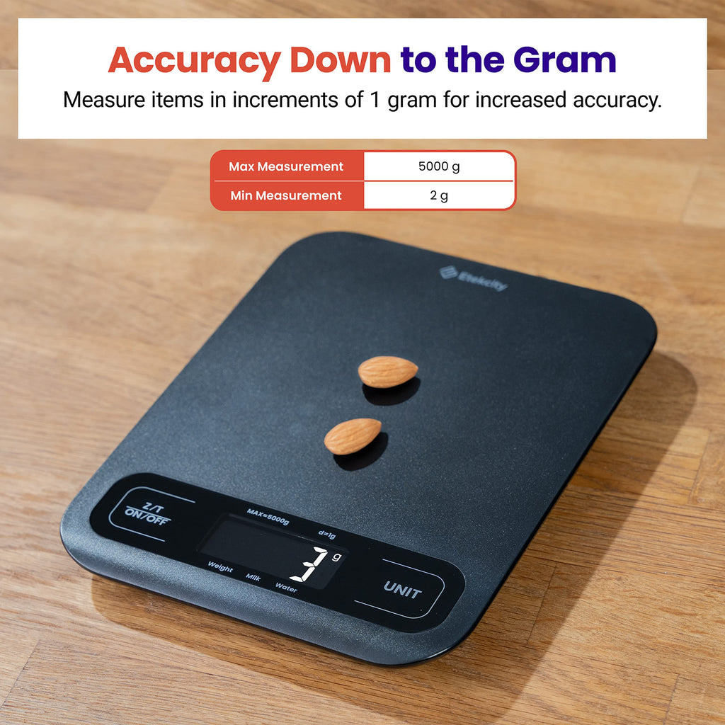 Etekcity Food Kitchen Scale, Digital Grams and Ounces, 11lb | Tare function, ideal for baking, weight loss, keto, meal prep, packages, liquids and jewelry, 304 Stainless Steel