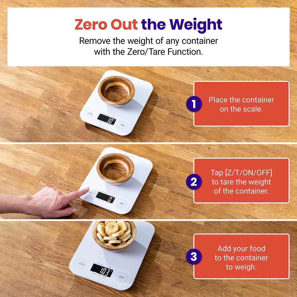 Etekcity Food Kitchen Scale, Digital Grams and Ounces, 11lb | Tare function, ideal for baking, weight loss, keto, meal prep, packages, liquids and jewelry, 304 Stainless Steel
