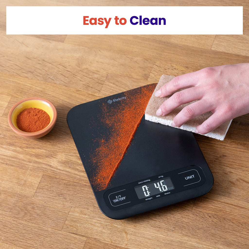 Etekcity Food Kitchen Scale, Digital Grams and Ounces, 11lb | Tare function, ideal for baking, weight loss, keto, meal prep, packages, liquids and jewelry, 304 Stainless Steel