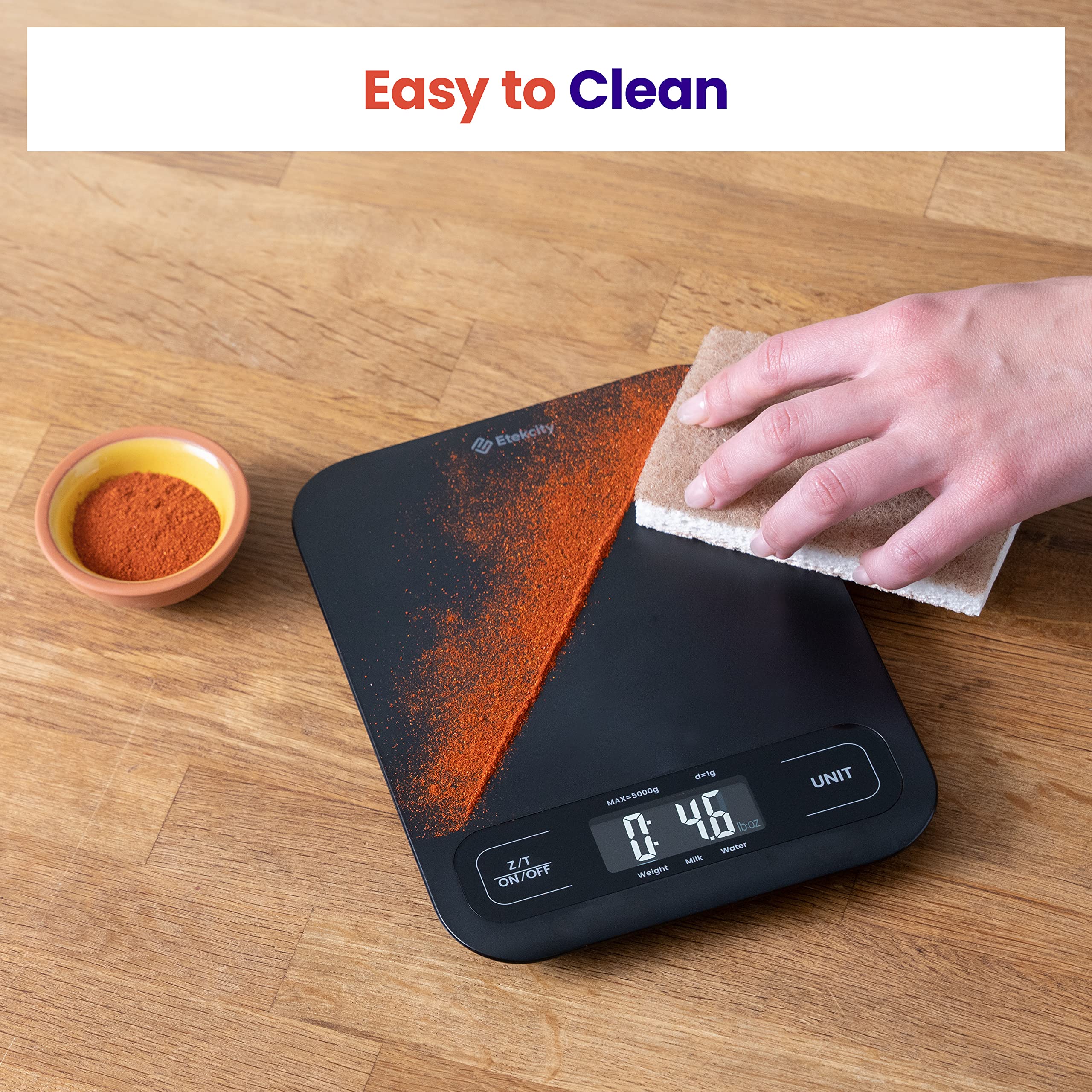 Etekcity Food Kitchen Scale, Digital Grams and Ounces, 11lb | Tare function, ideal for baking, weight loss, keto, meal prep, packages, liquids and jewelry, 304 Stainless Steel