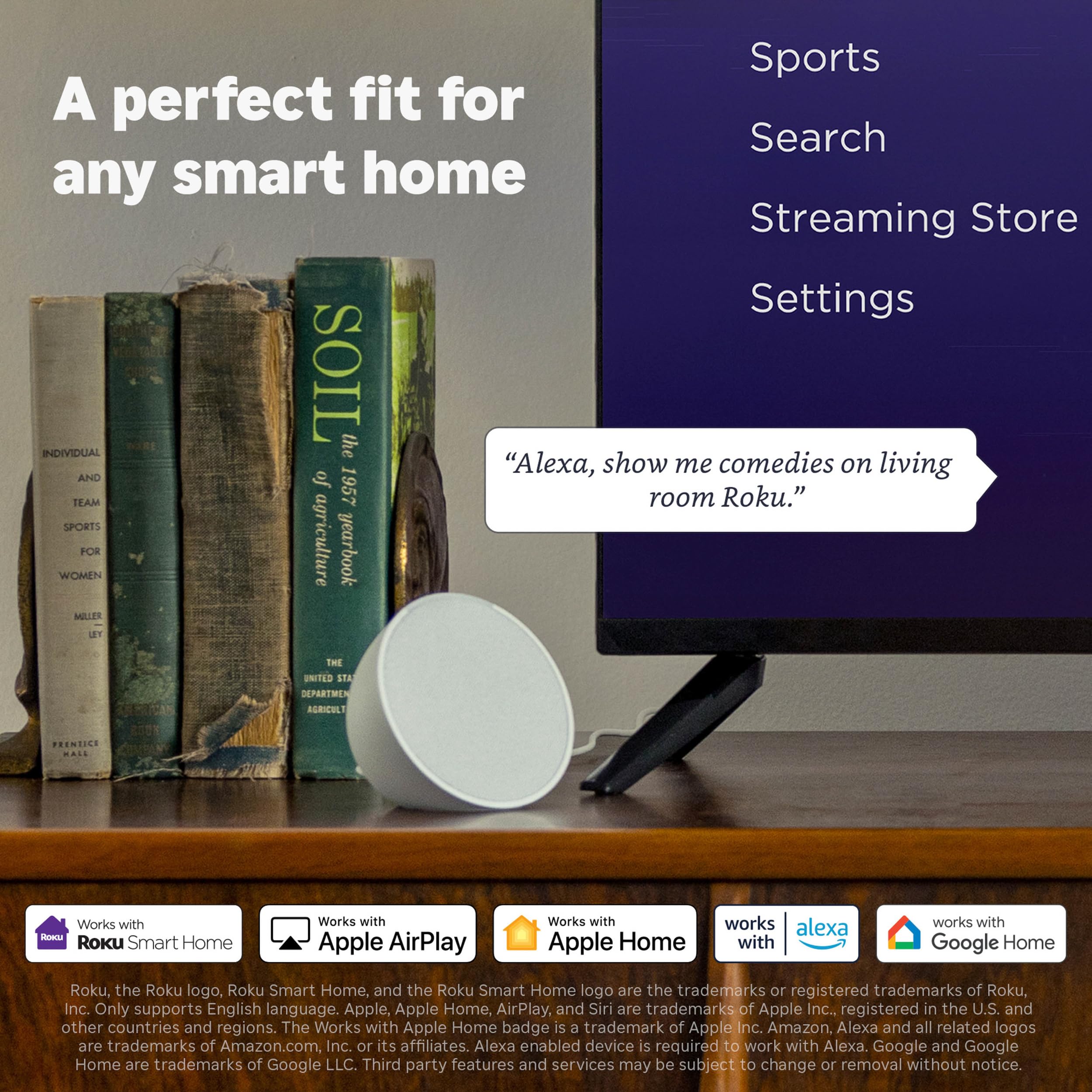 Roku 55-Inch Select Series Smart TV 2026-4K QLED TV - Roku TV | Flat Screen QLED Television with Voice Remote, Wi-Fi & Bluetooth Headphone Mode - Streaming Live Local News, Sports, & Movies