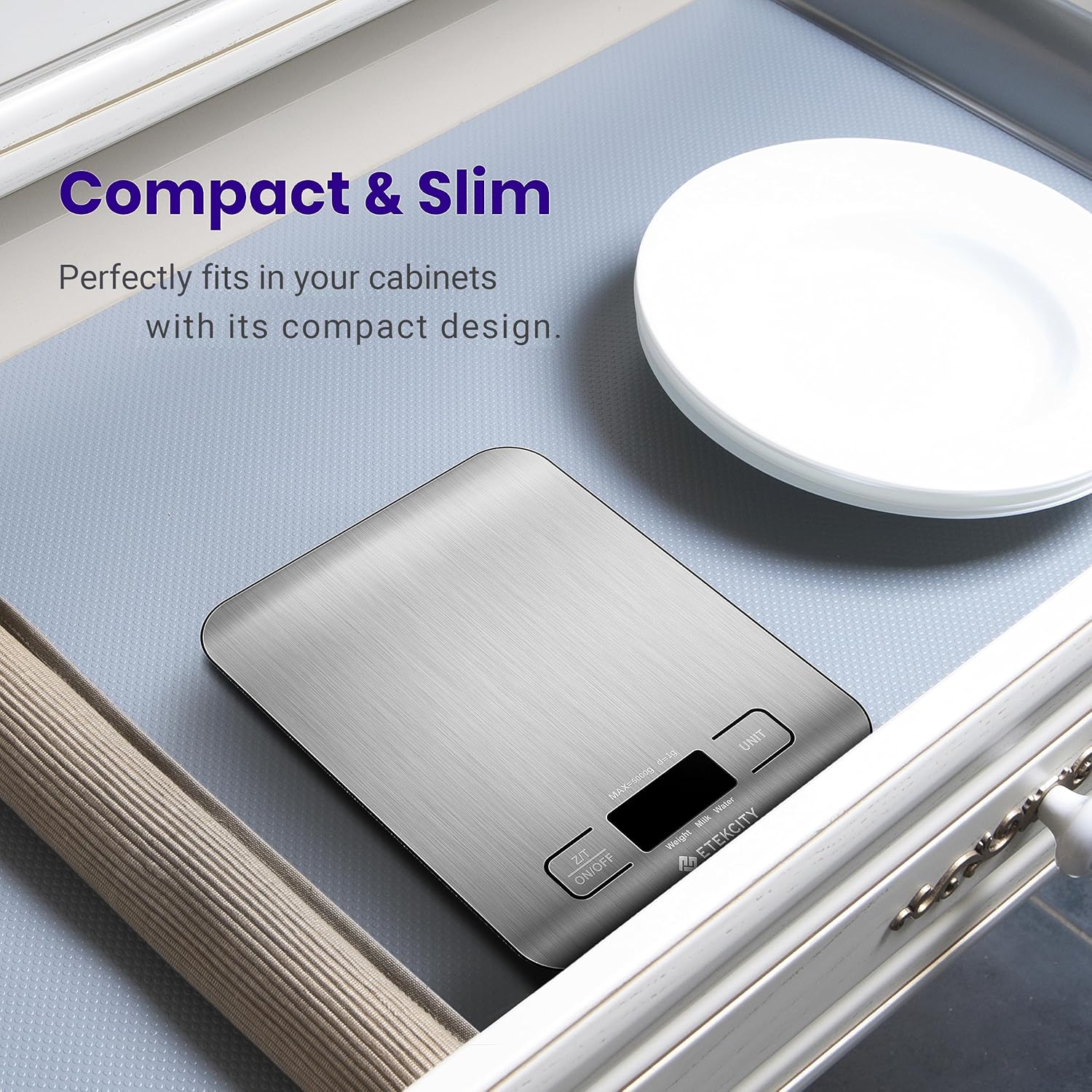 Etekcity Food Kitchen Scale, Digital Grams and Ounces, 11lb | Tare function, ideal for baking, weight loss, keto, meal prep, packages, liquids and jewelry, 304 Stainless Steel