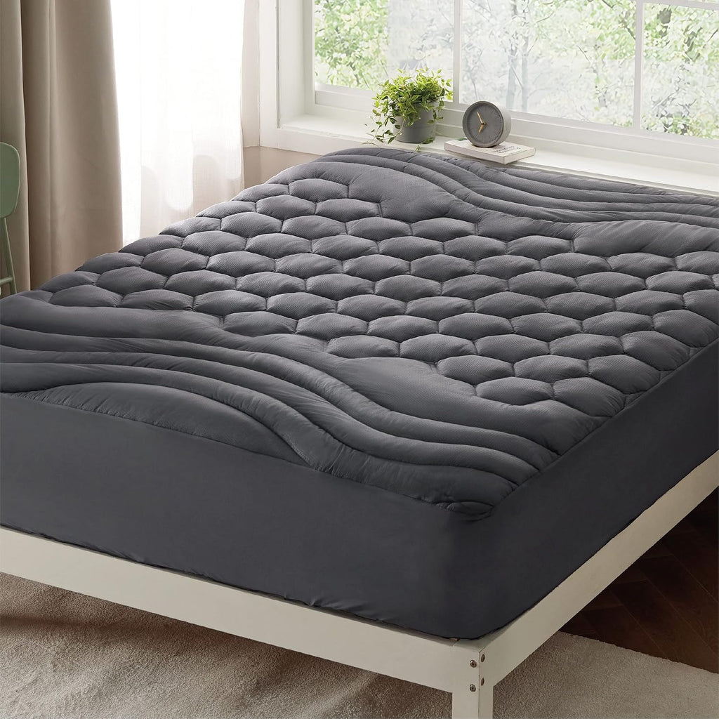 Bedsure Twin XL Mattress Pad - Soft Mattress Topper for College Dorm Room Essentials, Extra Long Twin Quilted Fitted Bed Cover Protector with 8-21 Inches Deep Pocket, Washable, White, 39x80 Inches