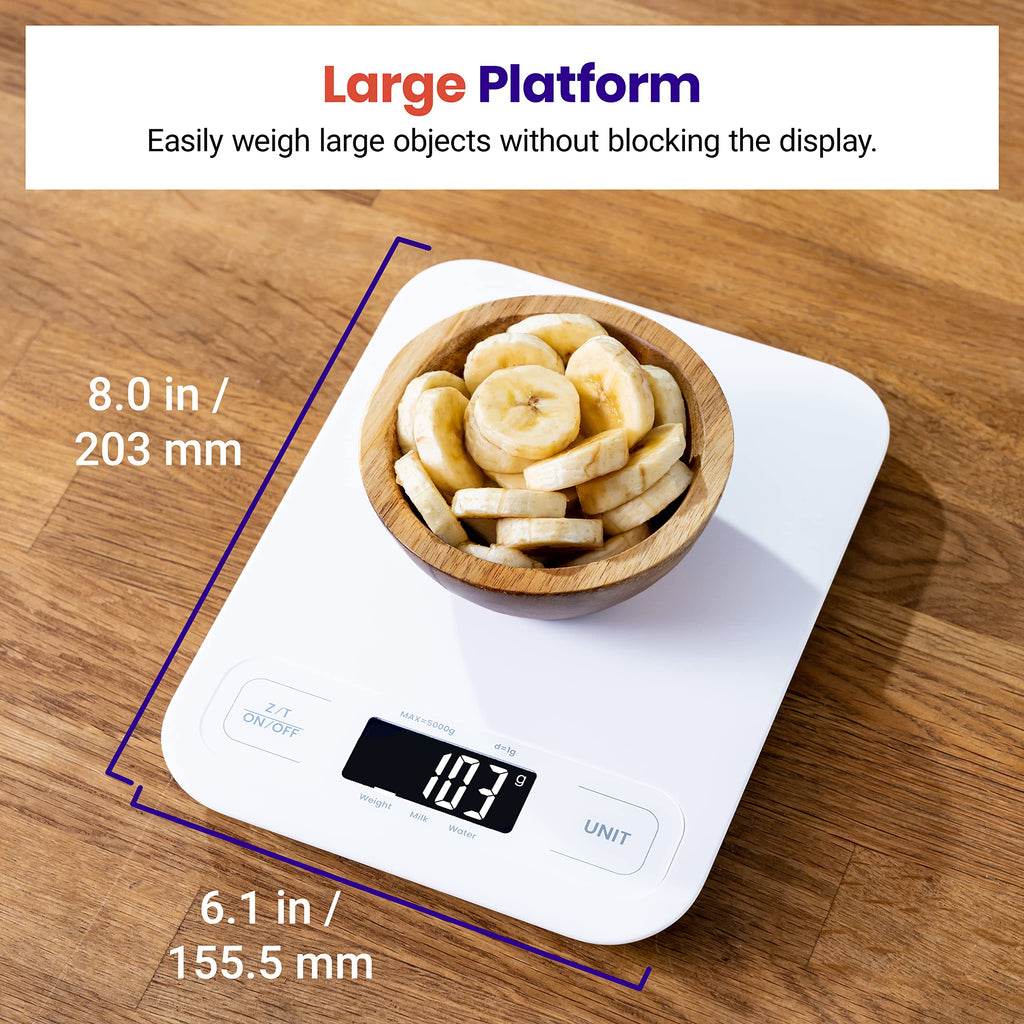 Etekcity Food Kitchen Scale, Digital Grams and Ounces, 11lb | Tare function, ideal for baking, weight loss, keto, meal prep, packages, liquids and jewelry, 304 Stainless Steel