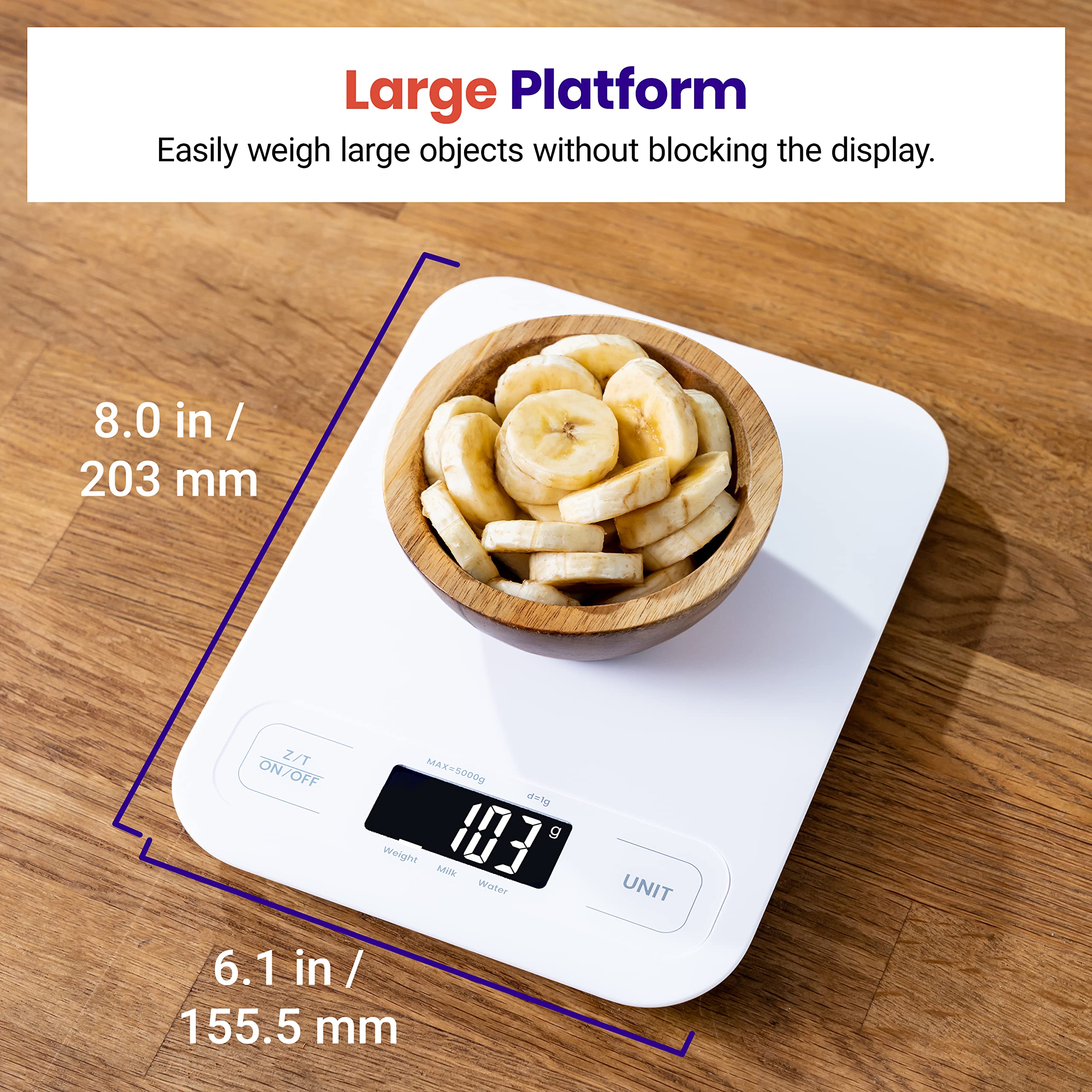Etekcity Food Kitchen Scale, Digital Grams and Ounces, 11lb | Tare function, ideal for baking, weight loss, keto, meal prep, packages, liquids and jewelry, 304 Stainless Steel
