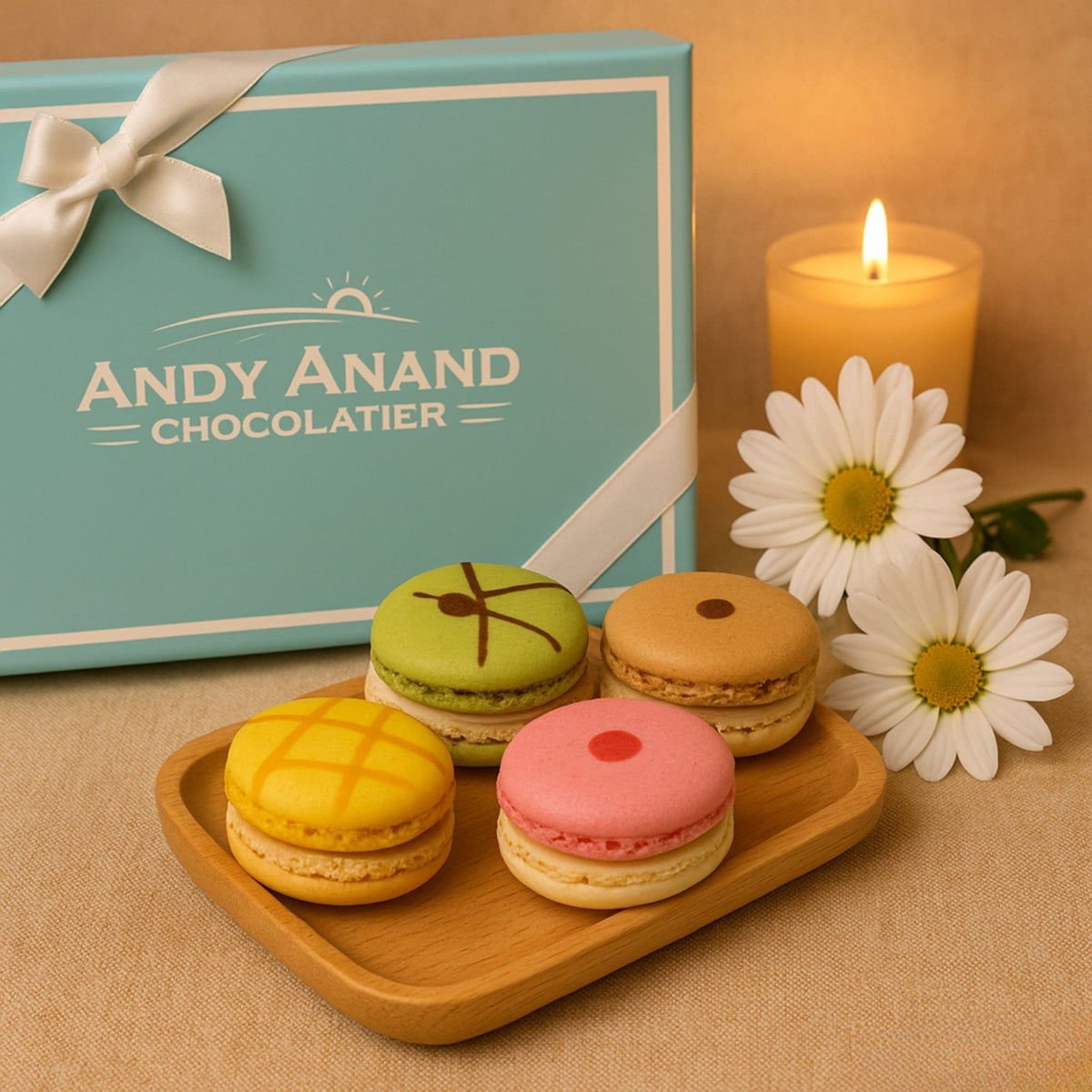 Andy Anand French Macarons, 12-Piece Gift Box – Gluten-Free, Made Fresh Daily, Assorted Gourmet Flavors – Birthday, Holiday & Celebration