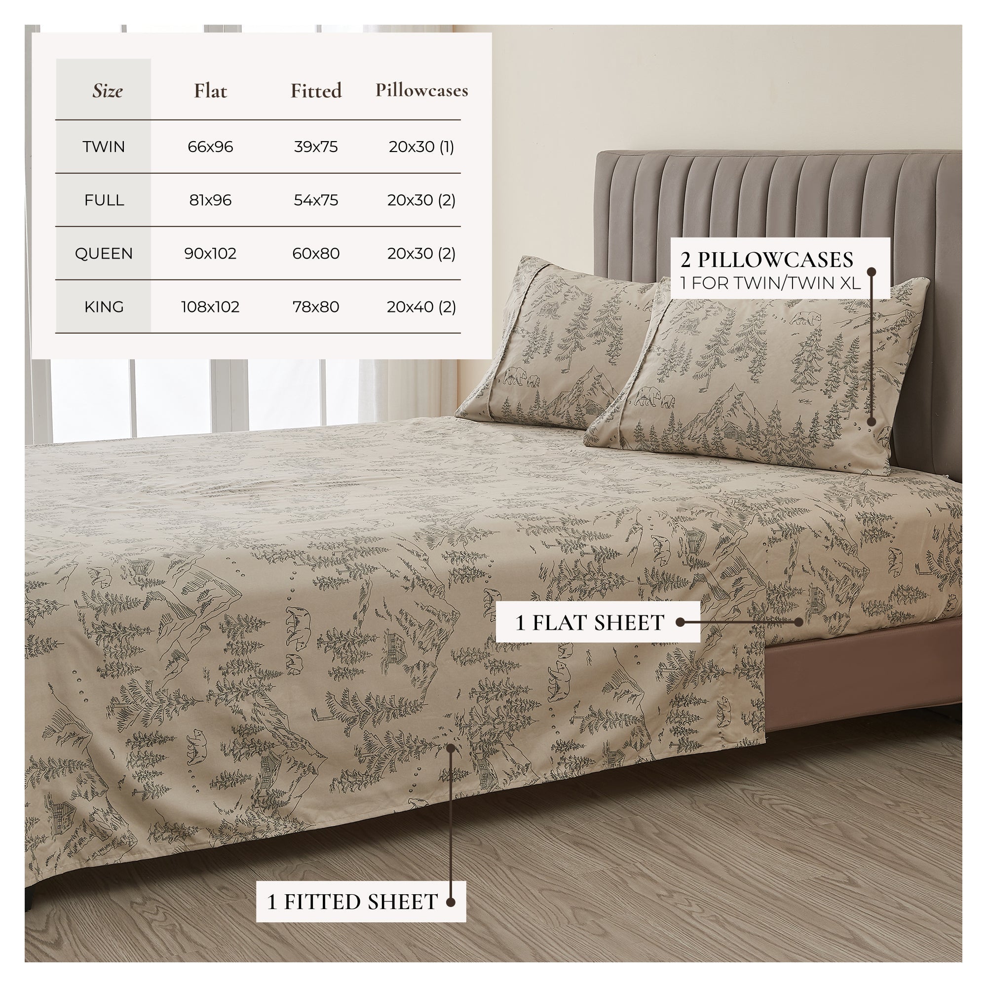 Lodge Printed Sheet Set - Mountain Ridge Collection